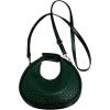 imageFloerns Womens Crossbody Bag Leather Weave Small Handbag Retro Crescent BagDark Green
