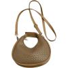 imageFloerns Womens Crossbody Bag Leather Weave Small Handbag Retro Crescent BagKhaki