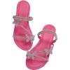 imageFloerns Womens Elegant Rhinestone Butterfly Transparent Elastic Strap Summer Flat SandalsHot Pink