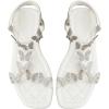 imageFloerns Womens Elegant Rhinestone Butterfly Transparent Elastic Strap Summer Flat SandalsWhite