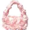 imageFloerns Womens Faux Fur Handbag Clutch Purse Fuzzy Winter Cute Plush Square BagPink Floral