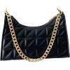 imageFloerns Womens Geo Quilted Purse Pu Leather Tote Handbags with Zipper ClosureBlack