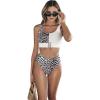 imageFloerns Womens High Waist Leopard Bikini Buckle Front Two Piece Cheetah Swimsuit