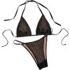 imageFloerns Womens Hollow Out Tie Back Halter Triangle 2 Piece Bikini SwimsuitBlack