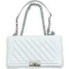 imageFloerns Womens Leather Shoulder Bag Embossed Clutch Purse Square HandbagBeige