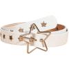 imageFloerns Womens PU Leather Belt Star Pattern Buckle Belt for Jeans DressWhite Star