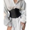 imageFloerns Womens Pu Leather Zipper Lace Up Knot Corset BeltBlack