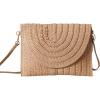 imageFloerns Womens Woven Clutch Purse Straw Bag Summer Vacation Crossbody HandbagKhaki