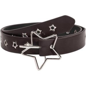imageFloerns Womens PU Leather Belt Star Pattern Buckle Belt for Jeans DressCoffee