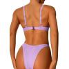 imageFloerns Womens 2 Piece 3D Flower Bikini Swimsuit Push Up Ruched Bathing SuitMauve Purple