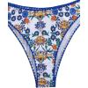 imageFloerns Womens 2 Piece Bathing Suit Boho Floral Print Triangle Bra Bikini SetsBlue and White