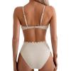 imageFloerns Womens 2 Piece Bikini Sets Scallop Trim High Waisted Bathing Suits