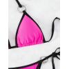 imageFloerns Womens 2 Piece Colorblock String Tie Back Triangle Bikini Swimsuit Set