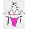 imageFloerns Womens 2 Piece Colorblock String Tie Back Triangle Bikini Swimsuit Set
