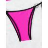 imageFloerns Womens 2 Piece Colorblock String Tie Back Triangle Bikini Swimsuit Set