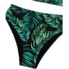 imageFloerns Womens 2 Piece Scoop Neck Short Sleeve Top High Waist Drawstring Side Swimsuit SetGreen