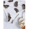 imageFloerns Womens 2 Piece Solid V Neck Bra and Tropical Print High Waist Bottoms Bikini Swimsuit SetBrown