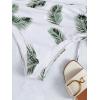 imageFloerns Womens 2 Piece Solid V Neck Bra and Tropical Print High Waist Bottoms Bikini Swimsuit SetGreen