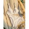 imageFloerns Womens 2 Piece V Neck Solid Underwire Beachwear Bikini Swimsuit Set White Large