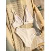 imageFloerns Womens 2 Piece V Neck Solid Underwire Beachwear Bikini Swimsuit Set White Large