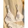 imageFloerns Womens 2 Piece V Neck Solid Underwire Beachwear Bikini Swimsuit Set White Large
