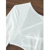imageFloerns Womens 3 Piece Swimwear Sets Mesh Ring Linked Dress Halter Triangle Top with ThongsWhite