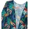 imageFloerns Womens 3 Piece Tropical Print Deep V Neck Halter Bikini Swimsuit with KimonoBlue