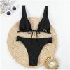 imageFloerns Womens Appliques Rose Underwired Knotted String Bra Bikini Set Thong SwimsuitsBlack