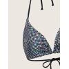 imageFloerns Womens Bikini Top Only Shiny Tie Back Halter Triangle Swimsuit TopBlack