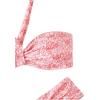 imageFloerns Womens Floral Print Bikini Set Halter Neck Tie Back Two Piece Bathing SuitPink