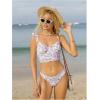 imageFloerns Womens Floral Print Ruffled Strap Top and High Waist Thong 2 Piece Tankini SetMulticolor