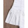 imageFloerns Womens One Piece Swimsuit Cut Out Drawstring Ruched Ruffle Trim MonokiniWhite