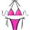imageFloerns Womens 2 Piece Colorblock String Tie Back Triangle Bikini Swimsuit Set
