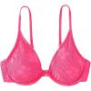 imageFloerns Womens Floral Pattern Underwire Bikini Top Spaghetti Strap Bathing SuitHot Pink