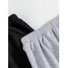 imageFloerns Boys 2 Pcs Solid Basic Drawstring Elastic Waist Jogger SweatpantsBlack and Grey