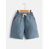 imageFloerns Boys 3 Pcs Drawstring Elastic Waist Solid Straight Leg ShortsBlack Blue Khaki