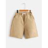 imageFloerns Boys 3 Pcs Drawstring Elastic Waist Solid Straight Leg ShortsBlack Blue Khaki