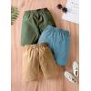 imageFloerns Boys 3 Piece Letter Patched Drawstring Waist Shorts Straight Leg ShortsMulticolor