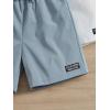imageFloerns Boys 3 Piece Letter Patched Elastic Waist Drawstring Straight Leg ShortsBlack White Blue