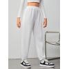 imageFloerns Girls 2 Pcs Elastic Waist Active Running Solid Jogger SweatpantsBlack and White