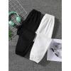 imageFloerns Girls 2 Pcs Elastic Waist Jogger Pants Active Running SweatpantsBlack and White