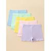 imageFloerns Girls 5 Piece Solid Lettuce Trim Athletic Running Biker ShortsBlue Multi