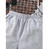 imageFloerns Girls Letter Graphic Print Elastic Waist Running Track ShortsLight Grey