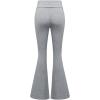 imageFloerns Girls Solid Elastic Waist Flare Leg Pants Bell Bottom Skinny TrousersGrey