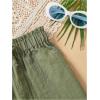 imageFloerns Girls Summer Bow and Real Pocket Elastic Waist Wide Leg Short PantsArmy Green