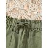 imageFloerns Girls Summer Bow and Real Pocket Elastic Waist Wide Leg Short PantsArmy Green