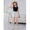 imageFloerns Girls Summer Bow and Real Pocket Elastic Waist Wide Leg Short PantsBeige