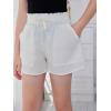 imageFloerns Girls Summer Bow and Real Pocket Elastic Waist Wide Leg Short PantsBeige