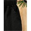 imageFloerns Girls Summer Bow and Real Pocket Elastic Waist Wide Leg Short PantsBlack