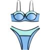 imageFloerns Womens 2 Piece Colorblock Push Up Underwire Summer Swimwear Bikini SetsGreen and Blue
